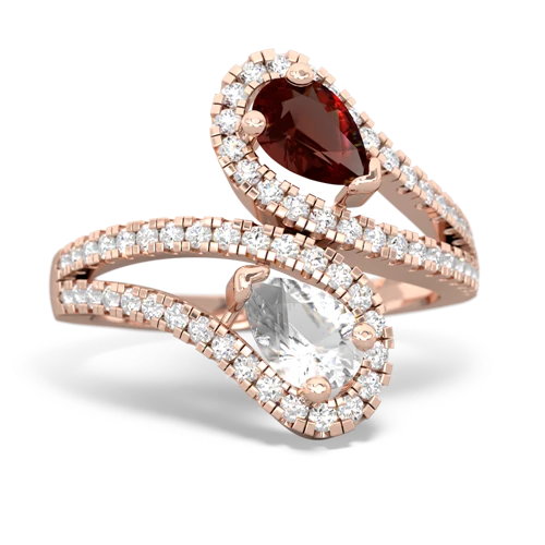 Garnet Genuine Garnet with Genuine White Topaz Diamond Dazzler ring Ring