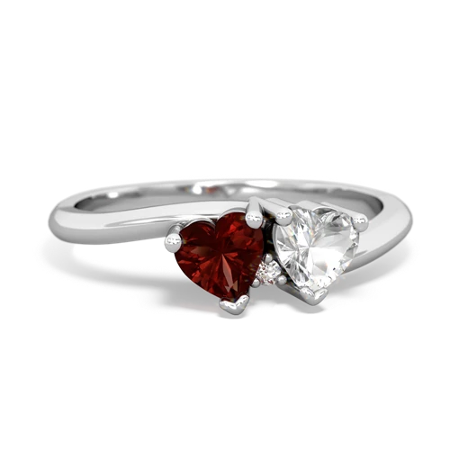 Garnet Genuine Garnet with Genuine White Topaz Sweetheart's Promise ring Ring