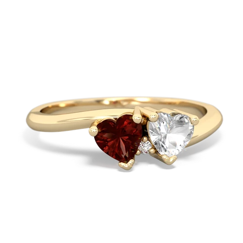 garnet-white topaz sweethearts promise ring