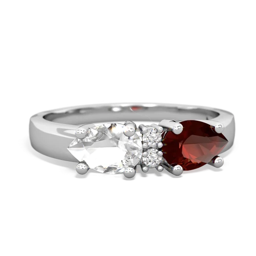 garnet-white topaz timeless ring