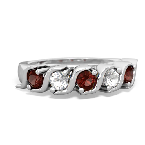 garnet-white topaz timeless ring