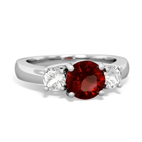 garnet-white topaz timeless ring