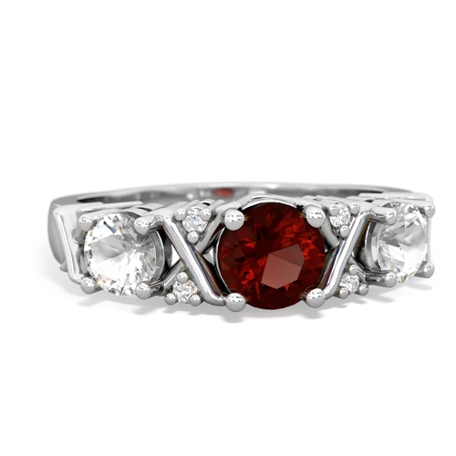 garnet-white topaz timeless ring