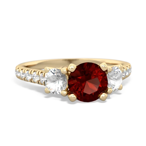 garnet-white topaz trellis pave ring