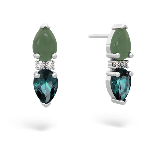 jade-alexandrite bowtie earrings