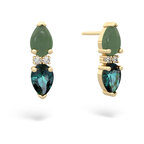 jade-alexandrite bowtie earrings