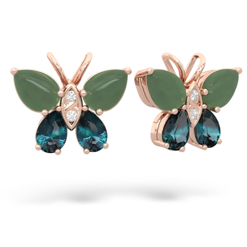 jade-alexandrite butterfly earrings