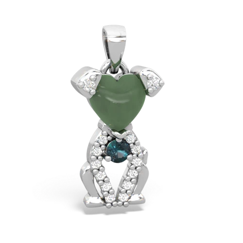 jade-alexandrite birthstone puppy pendant