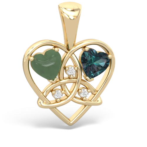 jade-alexandrite celtic heart pendant