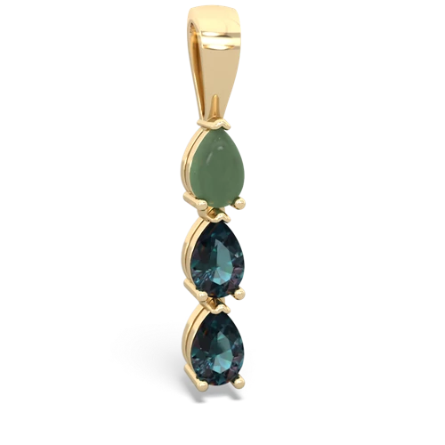 jade-alexandrite three stone pendant