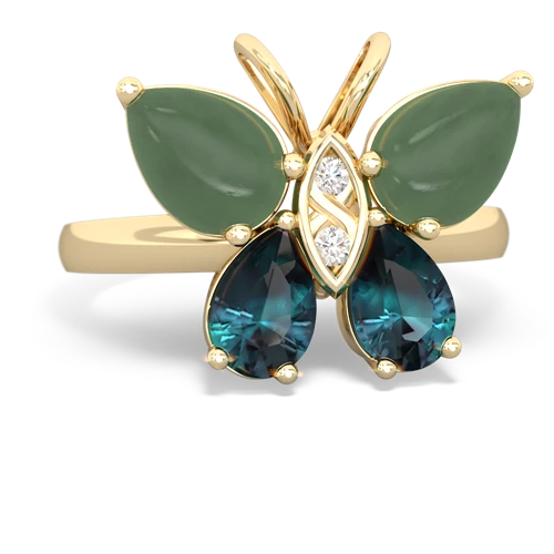 jade-alexandrite butterfly ring