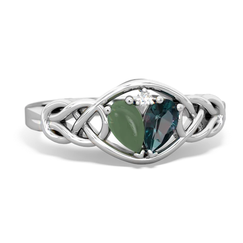 jade-alexandrite celtic knot ring