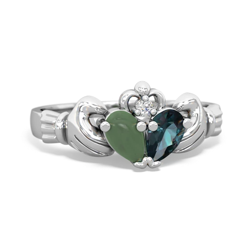 jade-alexandrite claddagh ring