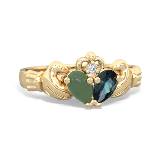 jade-alexandrite claddagh ring