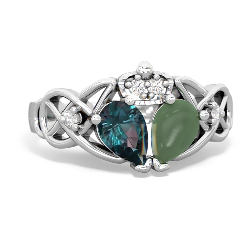 jade-alexandrite claddagh ring