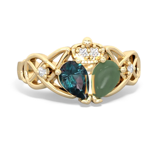 jade-alexandrite claddagh ring