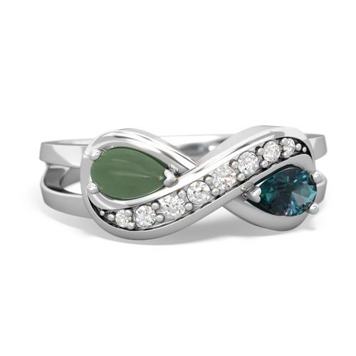 jade-alexandrite diamond infinity ring