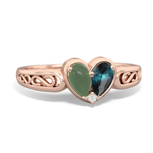 jade-alexandrite filligree ring