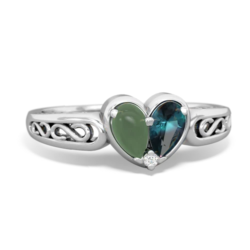 jade-alexandrite filligree ring