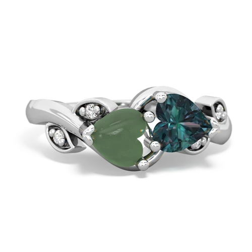 jade-alexandrite floral keepsake ring