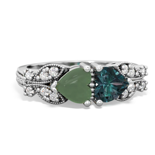 jade-alexandrite keepsake butterfly ring