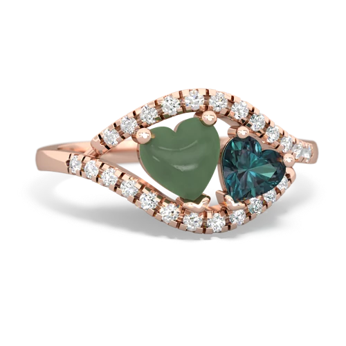 jade-alexandrite mother child ring