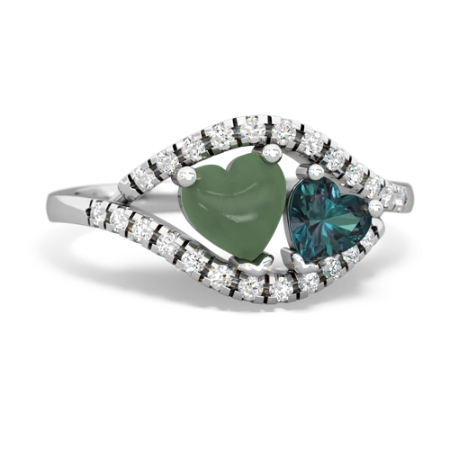 jade-alexandrite mother child ring