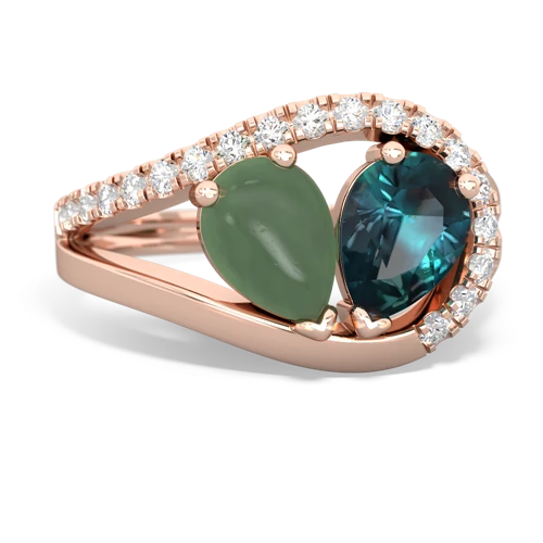 jade-alexandrite pave heart ring