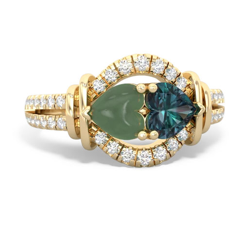 jade-alexandrite pave keepsake ring