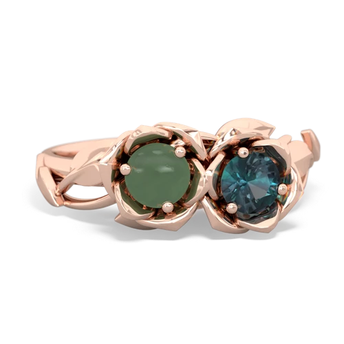 jade-alexandrite roses ring