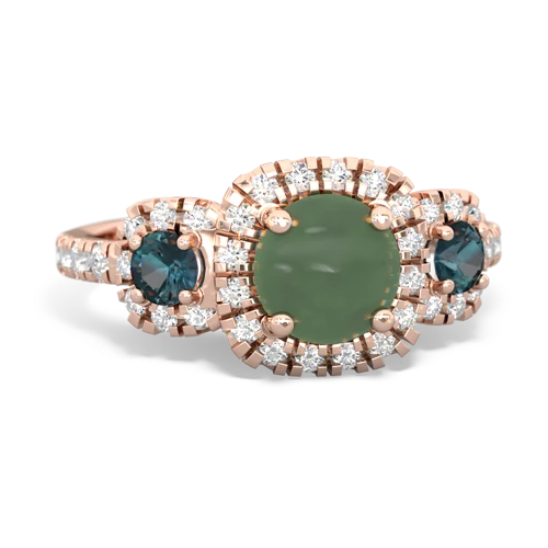 jade-alexandrite three stone regal ring