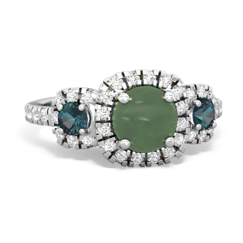 jade-alexandrite three stone regal ring