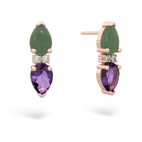 jade-amethyst bowtie earrings
