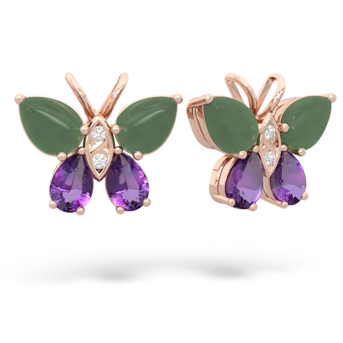 jade-amethyst butterfly earrings