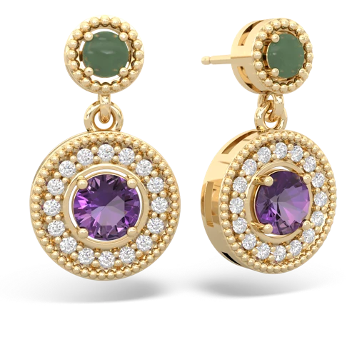 jade-amethyst halo earrings