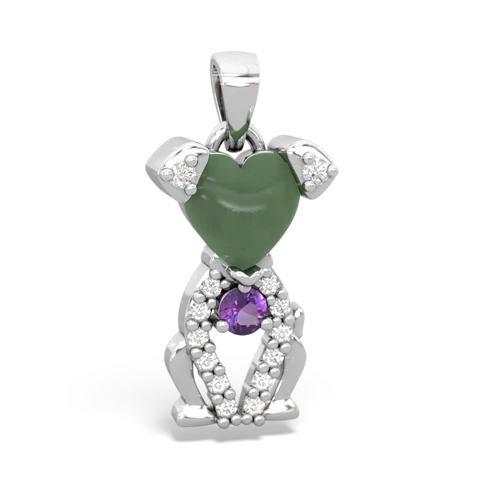 jade-amethyst birthstone puppy pendant