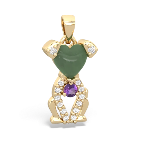 jade-amethyst birthstone puppy pendant