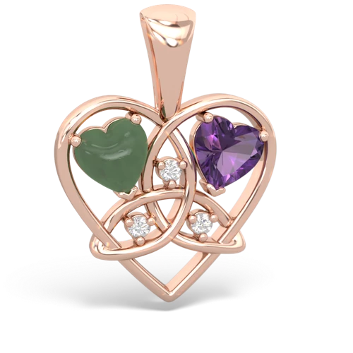 jade-amethyst celtic heart pendant