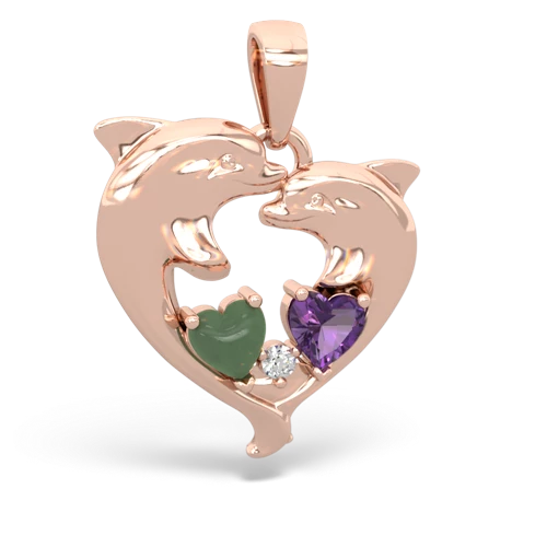 jade-amethyst dolphins pendant