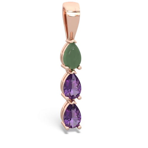 jade-amethyst three stone pendant