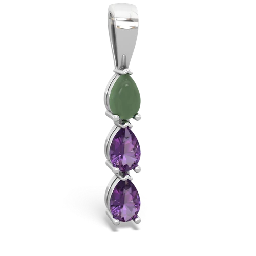 jade-amethyst three stone pendant