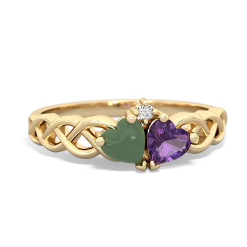 jade-amethyst celtic braid ring