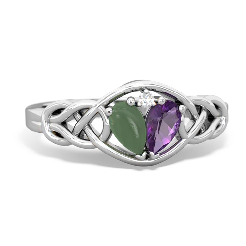 jade-amethyst celtic knot ring