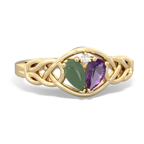 jade-amethyst celtic knot ring