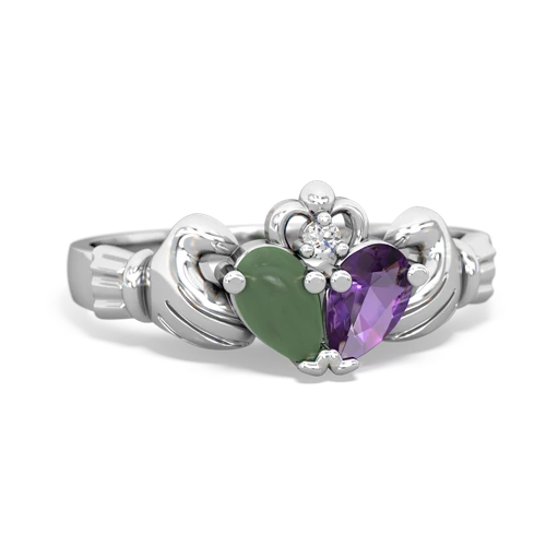 jade-amethyst claddagh ring