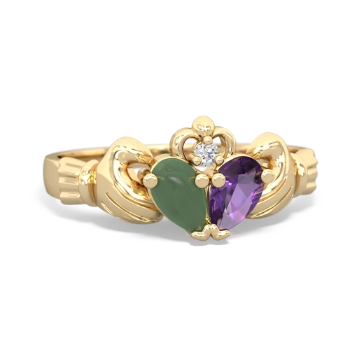 jade-amethyst claddagh ring