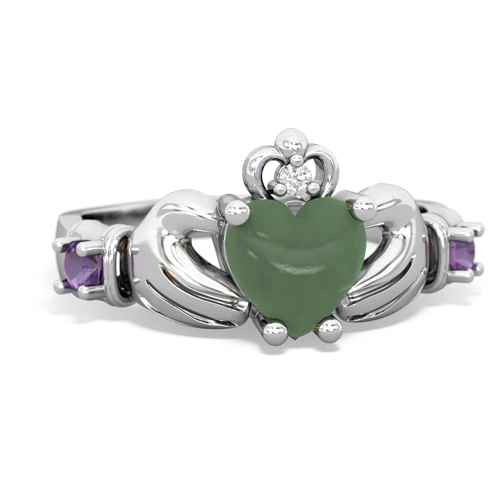 jade-amethyst claddagh ring