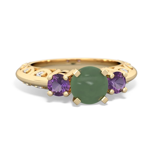 jade-amethyst engagement ring
