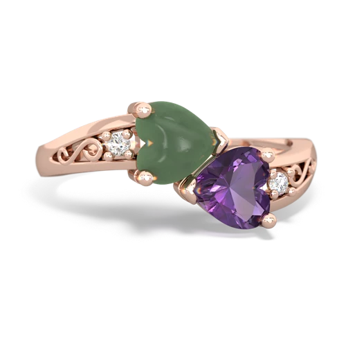 jade-amethyst filligree ring