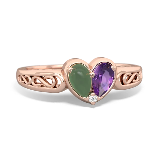 jade-amethyst filligree ring